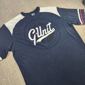 Vintage Y2K G Unit Shirt Men 2XL Heavy Cotton Blue Rap 50 Cent Hip Hop Baggy